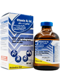 فيتامين ك3  حقن | عامل مساعد في تصنيع عوامل التخثر | للأبقار، الأغنام، الخيول، الماعز والكلاب